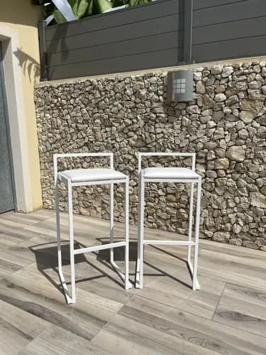 Tabouret blanc H. 86 cm